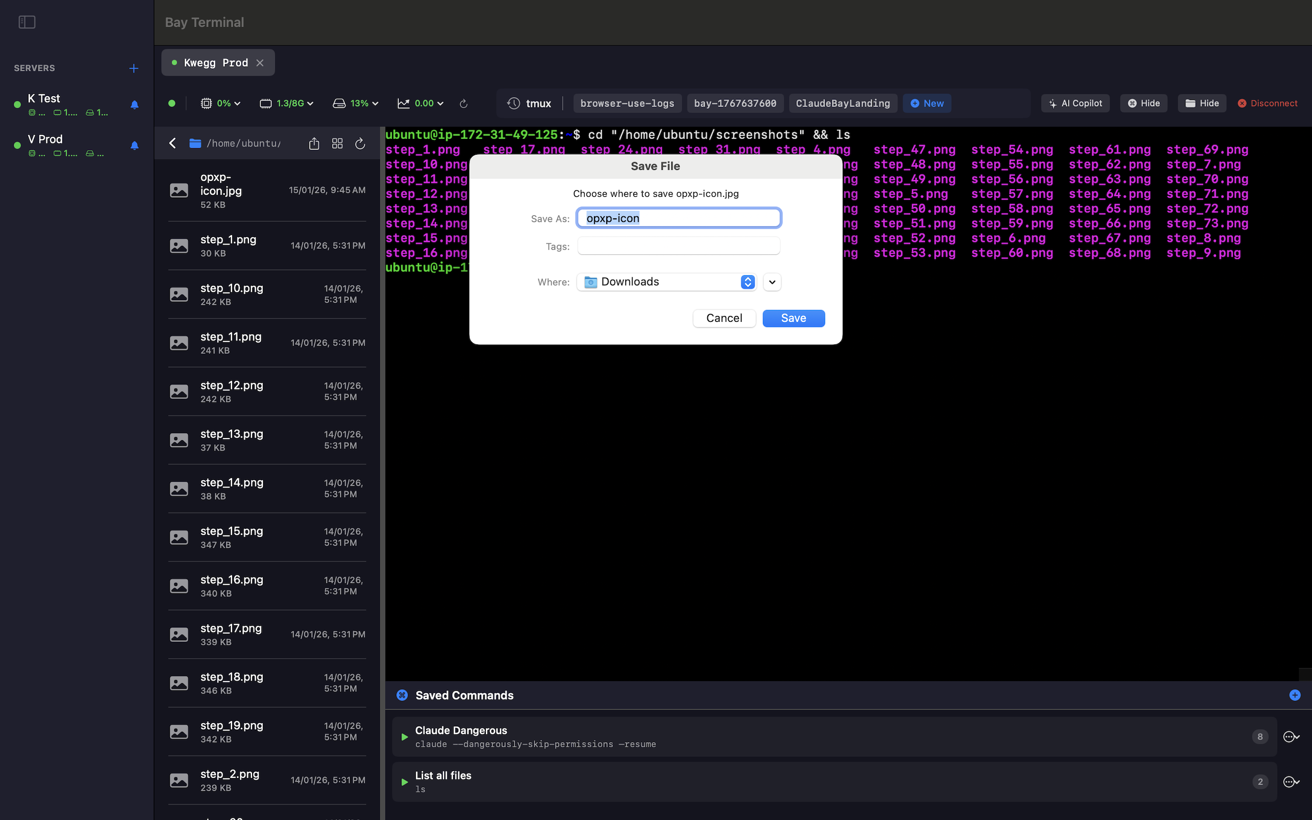 File transfer progress showing download with cancel option